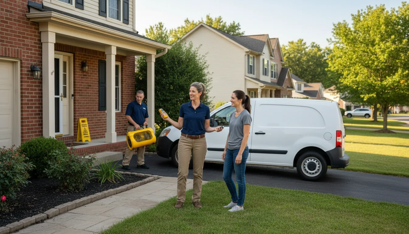 Residential water damage restoration in St Columbans, NE